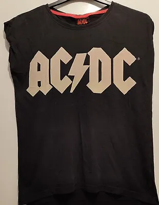 Buy ACDC Official Licenced Vintage 2016 Ladies Sleeveless T Shirt Size UK S (8-10) • 12.99£