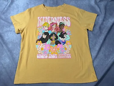 Buy Disney Princess T-shirt LARGE Kindness Cinderella Ariel Mulan Jasmine Tiana • 5.21£