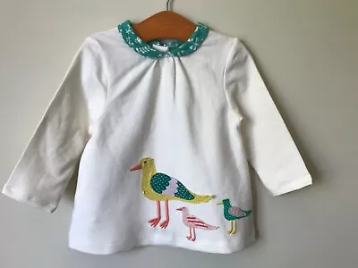 Buy New Baby Boden Tunic Top Pretty Peter Pan Collar Applique Birds 0-4 Years • 9.75£