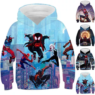 Buy Spiderman Hoodies Kids Boys Girl Long Sleeve Hooded Sweatshirt Hoody Fashion • 9.39£
