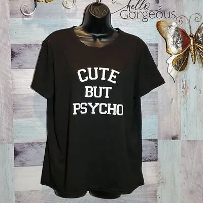Buy Cute But Psycho Black Tee T-Shirt, Ladies Sz L? • 15.12£