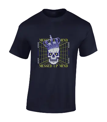 Buy Messed Up Mind Skull Crown Mens T Shirt Cool Modern Fashion Top Urban Classic • 7.99£