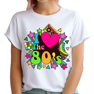Buy Love 80s Hen Party Costume 1980s Fancy Dress Retro Vintage Womens T-Shirts #6JG • 9.99£