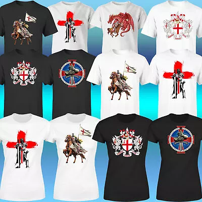 Buy St George's Day 2023 England Templar Dragon London Mens T Shirt #P1 #OR #2 • 9.99£