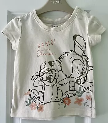Buy DISNEY 6-9 Months Baby Girl’s Ivory Short Sleeve T-shirt Top Bambi Thumper • 0.99£