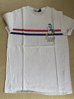 Buy Zara Kids Boys White Donald Duck T-shirt Size 13/14-used • 0.99£