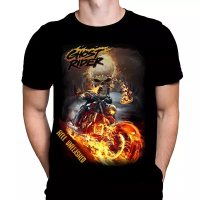 Buy HELL UNLEASHED GHOST  RIDER - T-Shirt - Sizes M- XXXXXL -  Comic Art / Horror / • 19.95£