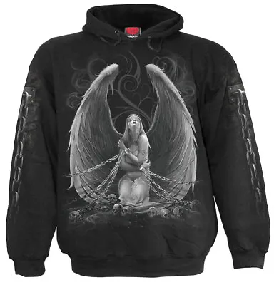 Buy SPIRAL DIRECT CAPTIVE SPIRIT Hoody/Mans/Skull/Wings/Angel/Goth/Rock/Sweatshirt • 34.99£