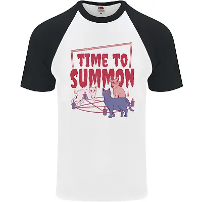 Buy Time To Summon Cats Lets Summon Demons Mens S/S Baseball T-Shirt • 8.99£