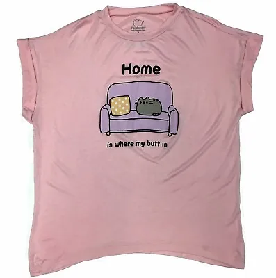 Buy Pusheen The Cat HOME IS WHERE MY BUTT IS Girls T-Shirt NWT Licensed & Official • 15.71£