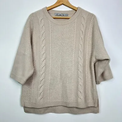 Buy Tiger Of Sweden Jumper Womens M ANGORA WOOL Cable Knit Sweater Fisherman Aran • 32.99£