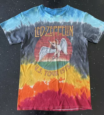 Buy Official Led Zeppelin USA Tour Vintage 1975 Tie Dye T Shirt Tee • 24£