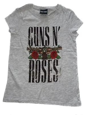 Buy Guns 'N' Roses Grey T-Shirt - Classic Guns N Rose Girls Fitted Kids T Shirt • 6.99£