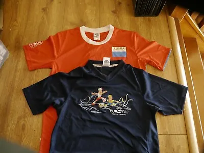 Buy 2 X Brand New Euro 2012 Boys Medium T Shirts - Euro2012 - Russia - Polyester • 7.99£