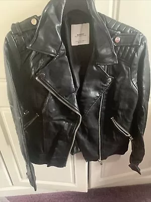 Buy Ladies Size M Faux Leather Biker Jacket From Mango • 11.50£
