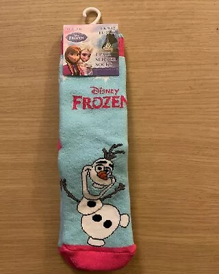 Buy Disney Frozen Elsa Super Soft Slipper Socks Sizes 2-3 9-12 Anna : Olaf • 1.99£