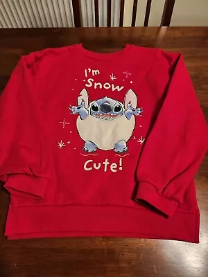 Buy Girls Disney Red Stitch I'm Snow Cute Christmas Sweatshirt  Aged 10-11 Years  • 6£