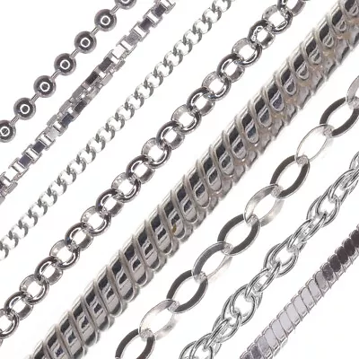Buy Brand New 925 Sterling Silver Italian Chain Necklace Bracelet Men Women Children • 19.49£
