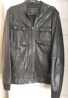 Buy River Island Mens Black Real Leather Jacket Size L. Used Rrp £100+ Bargain • 20£