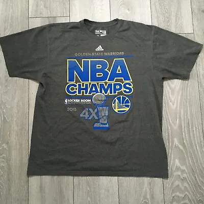 Buy Adidas NBA Golden State Champs 2015 Grey Slim T-shirt - Size XL   • 12.38£