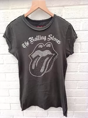 Buy Ladies ROLLING STONES 'T' By Amplified Clothing. Large, Charcoal With Gems. VGC • 15£