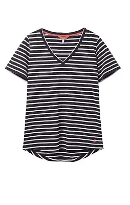 Buy Joules 18 Celine Navy White Stripe T Spring Summer 100% Cotton New With Tags  • 25£