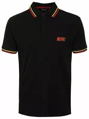 Buy Official AC/DC Classic Logo Mens Black Polo Shirt AC/DC T Shirt Polo Shirt • 14.95£