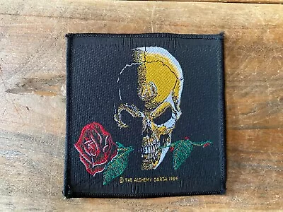 Buy Vintage Alchemy Carta Skull W/ Rose Sew-on Patch - 1989 - 10x10cm • 10£
