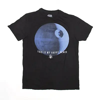Buy STAR WARS Mens Death Star Happy Place T-Shirt Black Short Sleeve M • 7.99£