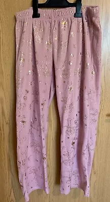 Buy DISNEY Fluffy Pink Winnie The Pooh Pyjama Gold Foil Trousers Size 12-14 • 3£