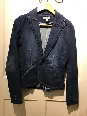 Buy Earl Jeans Denim Jacket Blazer Small Fitted 70s Style Y2k 90s • 7.99£
