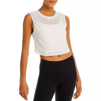Buy Year Of Ours Womens White Mesh Muscle Tank Crop Top Shirt M BHFO 7219 • 26.05£