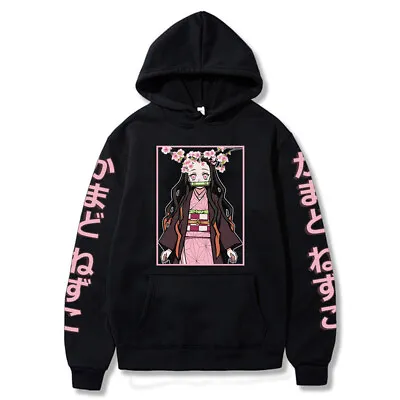 Buy Anime Demon Slayer Kamado Nezuko Printed Hoodie Women Men Hooded Sweatshirt • 12.83£