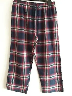 Buy Bhs - Mens - Burgundy/black/white Plaid Check Pyjama Bottoms  - Size L • 4.50£