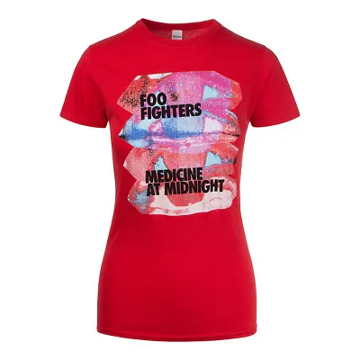Buy Official Foo Fighters Medicine At Midnight Album Skinny T Shirt (Red) • 8.99£