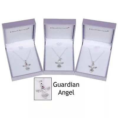 Buy Equilibrium Silver Plated Guardian Angel Pendant Necklace Jewellery Gift New • 12.19£