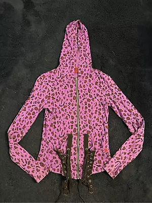Buy Tripp NYC Leopard Purple Print Full Zip Jacket Womens Medium Hoodie Cyber Grunge • 66.31£