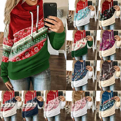 Buy Christmas Xmas Womens Long Sleeve Hoodies Ladies Tops Pullover Blouse Sweatshirt • 22.79£