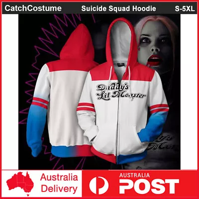Buy Suicide Squad Hoodie Harleen Quinzel 3D Printed Zipper Sweatshirt Jacket Coat • 24.64£