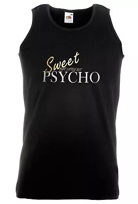 Buy Unisex Black Sweet But A Little Bit Psycho Pop Artist Lyrics Vest • 10.95£