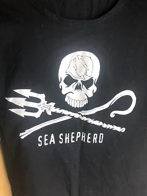 Buy Black Sea Shepherd Singlet Organic Cotton Support Whale Navy Ocean Conservation • 28.28£