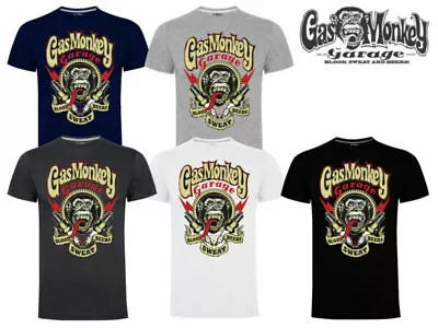 Buy Gas Monkey Garage T-Shirt Official GMG Spark Plugs Logo  Blood Sweat And Beers  • 9.99£