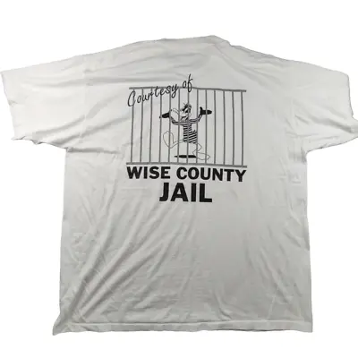 Buy Vintage Wise County Jail Donald Duck Graphic T Shirt Size 2XL White USA Oneita • 22.49£