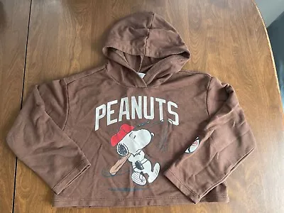 Buy Girls H & M Peanuts Baseball Cropped Hoodie • 7.04£
