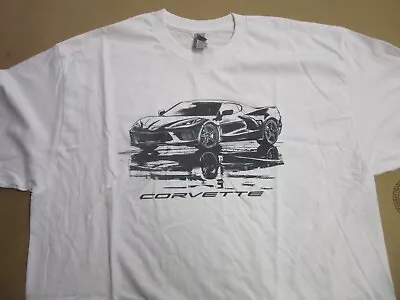 Buy New White C8 Corvette Stingray T Shirt XL Gildan 100% Heavy Cotton • 7.56£