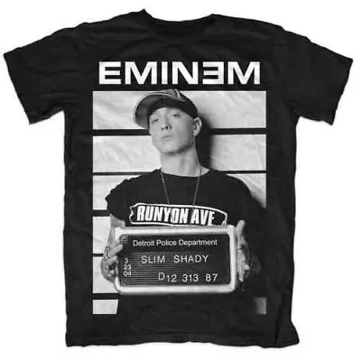 Buy Officially Licensed Eminem Arrest Photo Mens Black T Shirt T Shirt Classic Tee • 14.95£