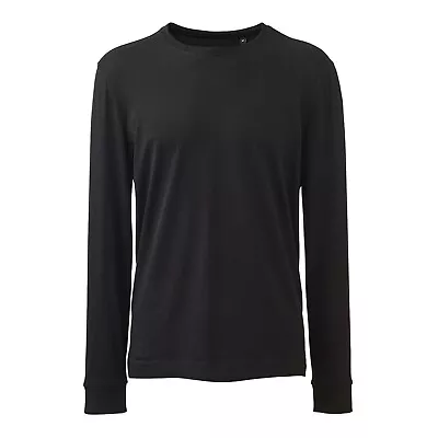 Buy Long Sleeve Organic Mens T-Shirt Crew Round Neck Ringspun Cotton Top Tee Anthem • 11.17£