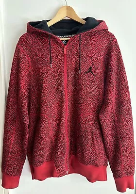 Buy Vintage NIKE Air JORDAN Bulls Red Elephant Zip Hoodie Sweatshirt Sweater - Large • 29.99£