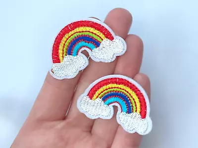 Buy 2pcs Rainbow Patch Set, Iron On Rainbow With Clouds, Applique For Denim Jackets • 2.60£