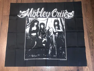 Buy Vintage 1989 Motley Crue Original Silk Tapestry Poster Rare Band Tour Merch NOS • 134.50£